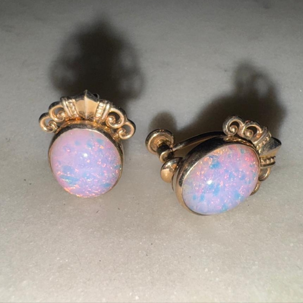 Elegant Gold and Opal Earrings